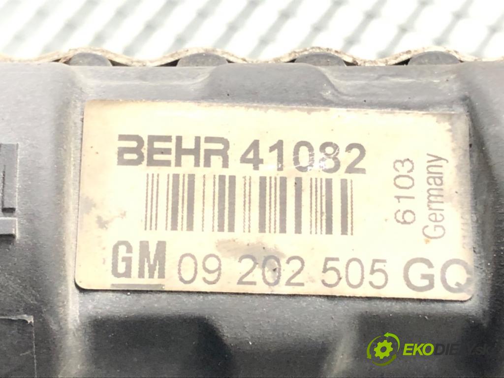 OPEL ZAFIRA A nadwozie wielkoprzestrzenne (MPV) (T98) 1999 - 2005    2.0 OPC (F75) 147 kW [200 KM] benzyna 2002 - 2005  chladič vody 09202505GQ (Chladiče vody)