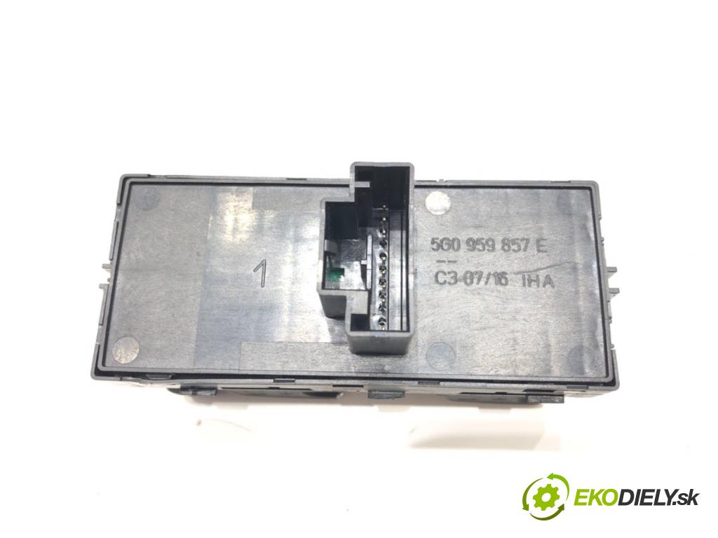 SKODA SUPERB III Kombi (3V5) 2015 - 2022    2.0 TSI 4x4 206 kW [280 KM] benzyna 2015 - 2022  Prepínač okien 5G0959857E (Prepínače, spínače, tlačidlá a ovládače kúrenia)