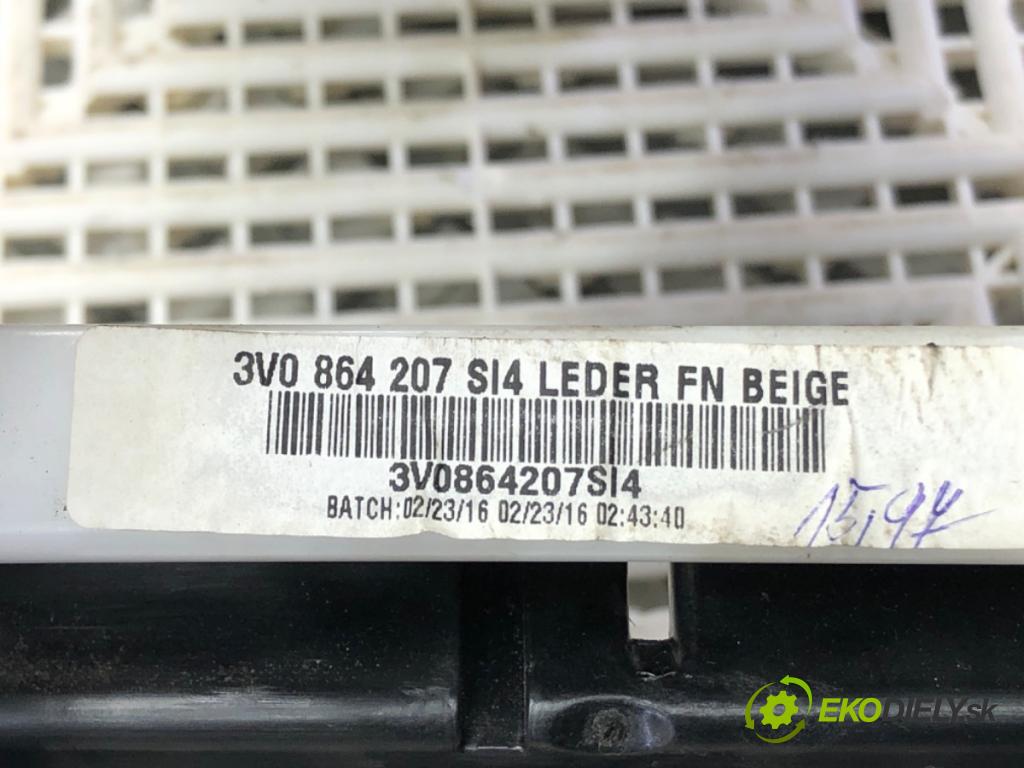 SKODA SUPERB III Kombi (3V5) 2015 - 2022    2.0 TSI 4x4 206 kW [280 KM] benzyna 2015 - 2022  Lakťová opierka 3V0864207 (Lakťové opierky)