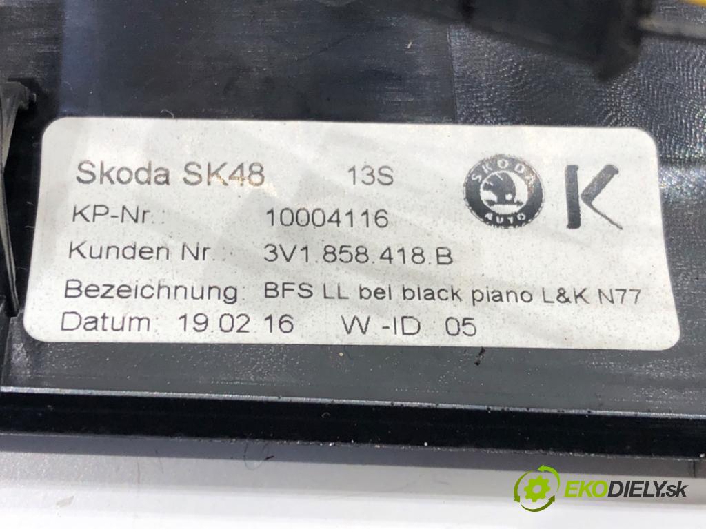 SKODA SUPERB III Kombi (3V5) 2015 - 2022    2.0 TSI 4x4 206 kW [280 KM] benzyna 2015 - 2022  lišty kryt 3V1858418B (Lišty)