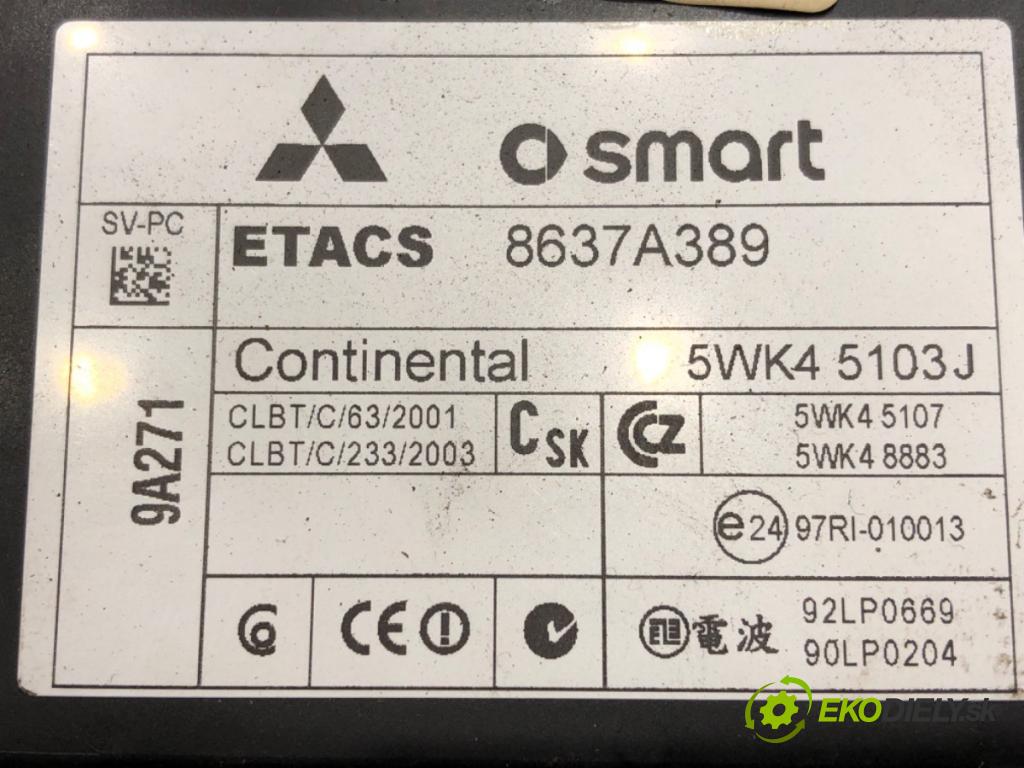 MITSUBISHI COLT VI (Z3_A, Z2_A) 2002 - 2012    1.3 70 kW [95 KM] benzyna 2004 - 2012  modul BSI 5WK45103J (Pojistkové skříňky)