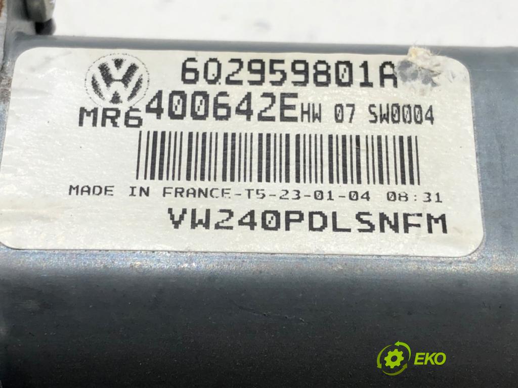 VW POLO (9N_, 9A_) 2001 - 2014    1.9 TDI 74 kW [101 KM] olej napędowy 2001 - 2009  motorek sťahovaní okna přední část pravý 602959801A (Ostatné)