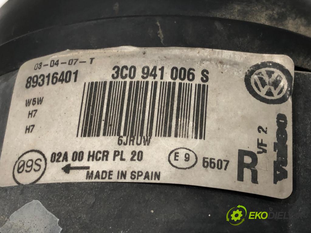 VW PASSAT B6 Variant (3C5) 2005 - 2011    1.9 TDI 77 kW [105 KM] olej napędowy 2005 - 2010  Svetlomet pravy predný 3C0941006S
