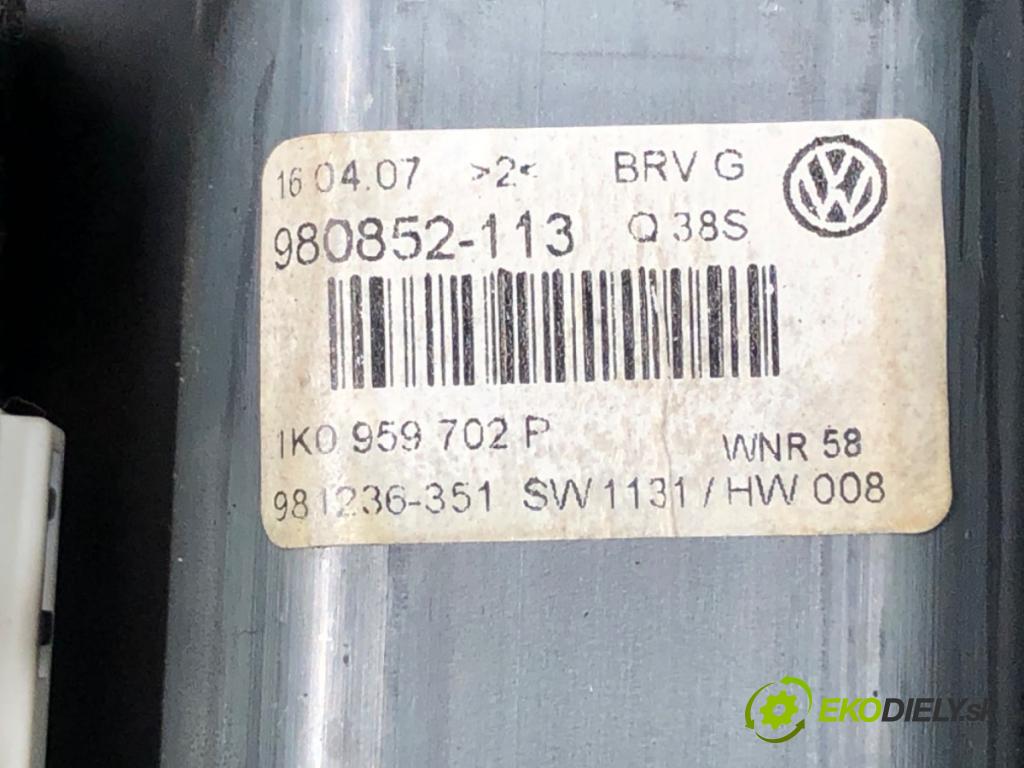 VW PASSAT B6 Variant (3C5) 2005 - 2011    1.9 TDI 77 kW [105 KM] olej napędowy 2005 - 2010  mechanismus okna pravý přední část 1K0959702P