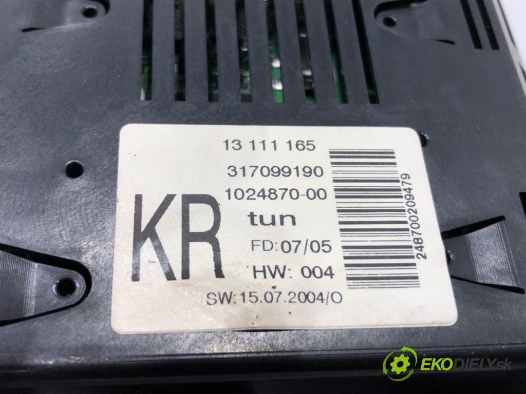 OPEL ASTRA H GTC (A04) 2005 - 2010    1.9 CDTi (L08) 110 kW [150 KM] olej napędowy 2005 - 2010  Dislpej 13111165 (Prístrojové dosky, displeje)