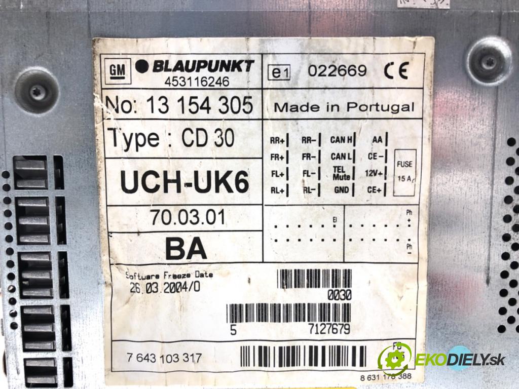 OPEL ASTRA H GTC (A04) 2005 - 2010    1.9 CDTi (L08) 110 kW [150 KM] olej napędowy 2005 - 2010  RADIO 13154305 (Audio zariadenia)