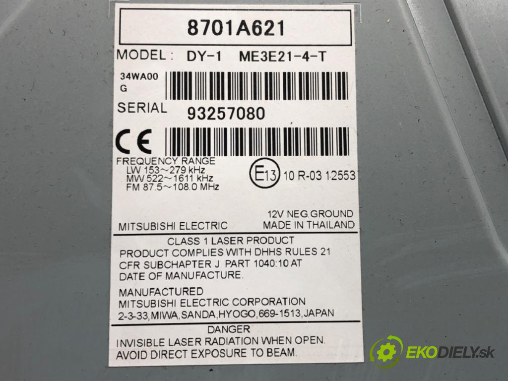 MITSUBISHI MIRAGE / SPACE STAR VI liftback (A0_A) 2012 - 2022    1.2 (A03A) 59 kW [80 KM] benzyna 2012 - 2022  RADIO 8701A621 (Audio zariadenia)