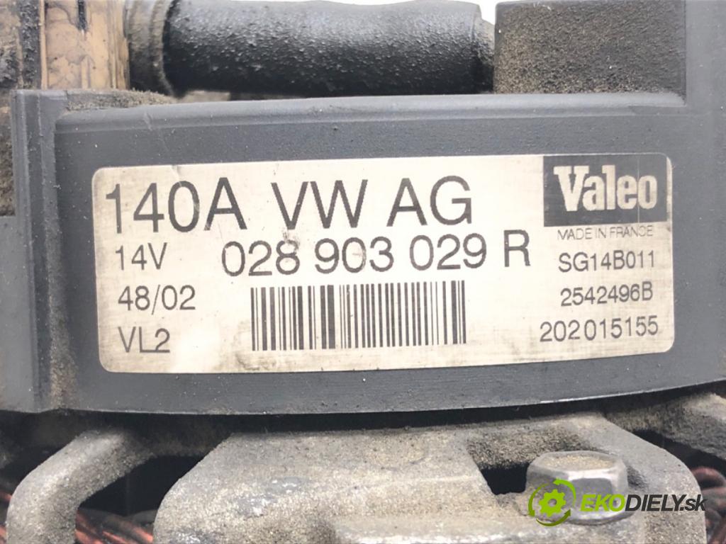 AUDI A4 B6 (8E2) 2000 - 2005    1.9 TDI 96 kW [130 KM] olej napędowy 2000 - 2004  Alternátor 028903029R (Alternátory)