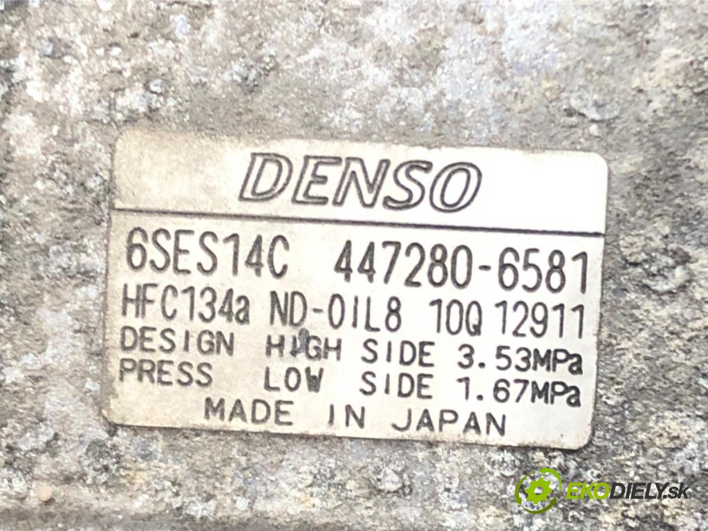 TOYOTA AURIS (_E18_) 2012 - 2018    1.6 (ZRE181_, ZRE185_) 97 kW [132 KM] benzyna 2012 - 2018  kompresor klimatizace 447280-6581 (Kompresory)