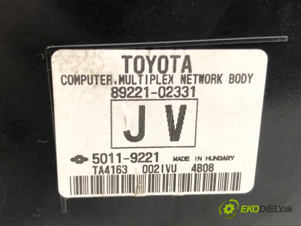 TOYOTA AURIS (_E18_) 2012 - 2018    1.6 (ZRE181_, ZRE185_) 97 kW [132 KM] benzyna 2012 - 2018  modul BSI 89221-02331 (Pojistkové skříňky)