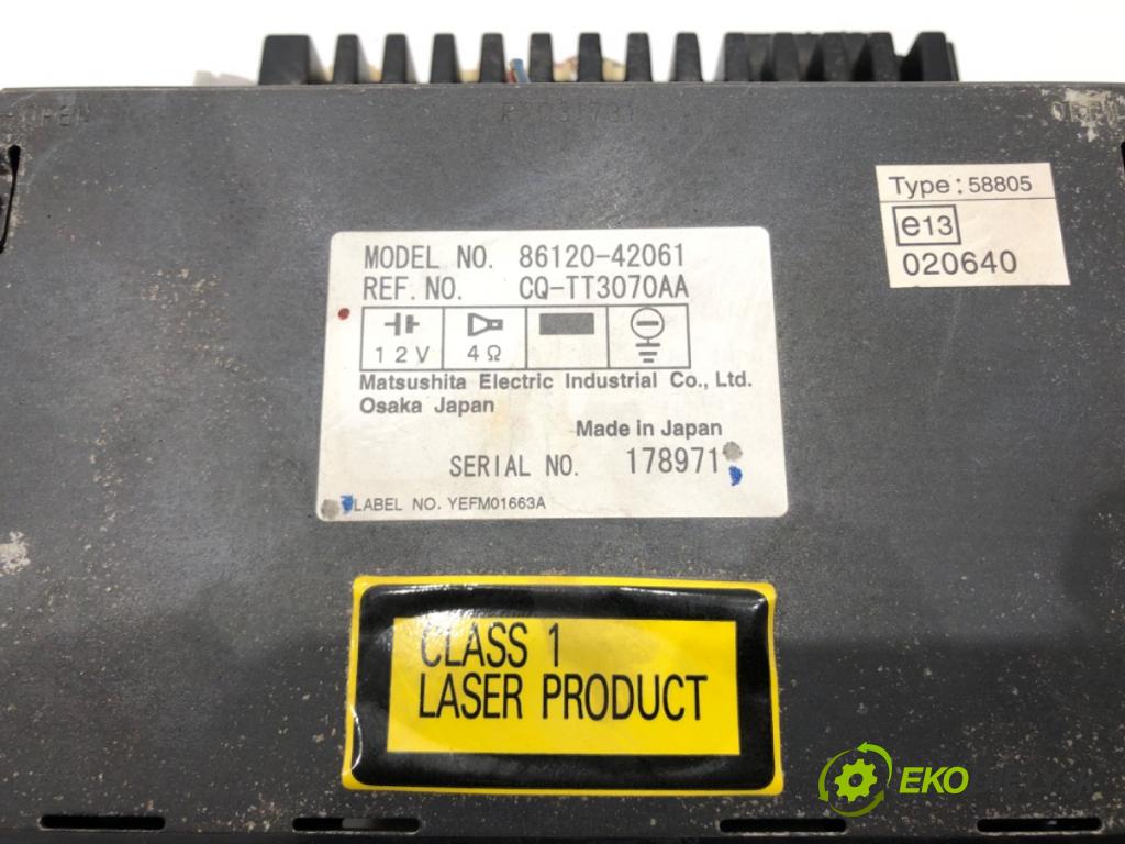 TOYOTA RAV 4 II (_A2_) 2000 - 2005    2.0 D 4WD (CLA20_, CLA21_) 85 kW [116 KM] olej napędowy 2001 - 2005  RADIO 86120-42061 (Audio zariadenia)