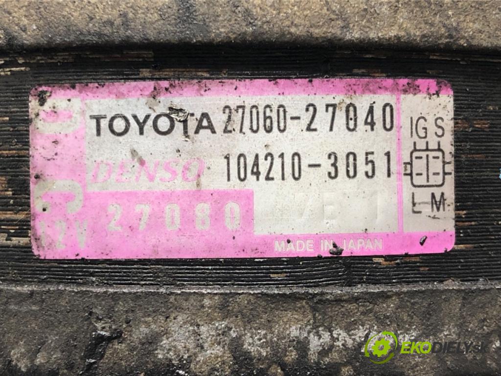 TOYOTA RAV 4 II (_A2_) 2000 - 2005    2.0 D 4WD (CLA20_, CLA21_) 85 kW [116 KM] olej napędowy 2001 - 2005  Alternátor 27060-27040 (Alternátory)