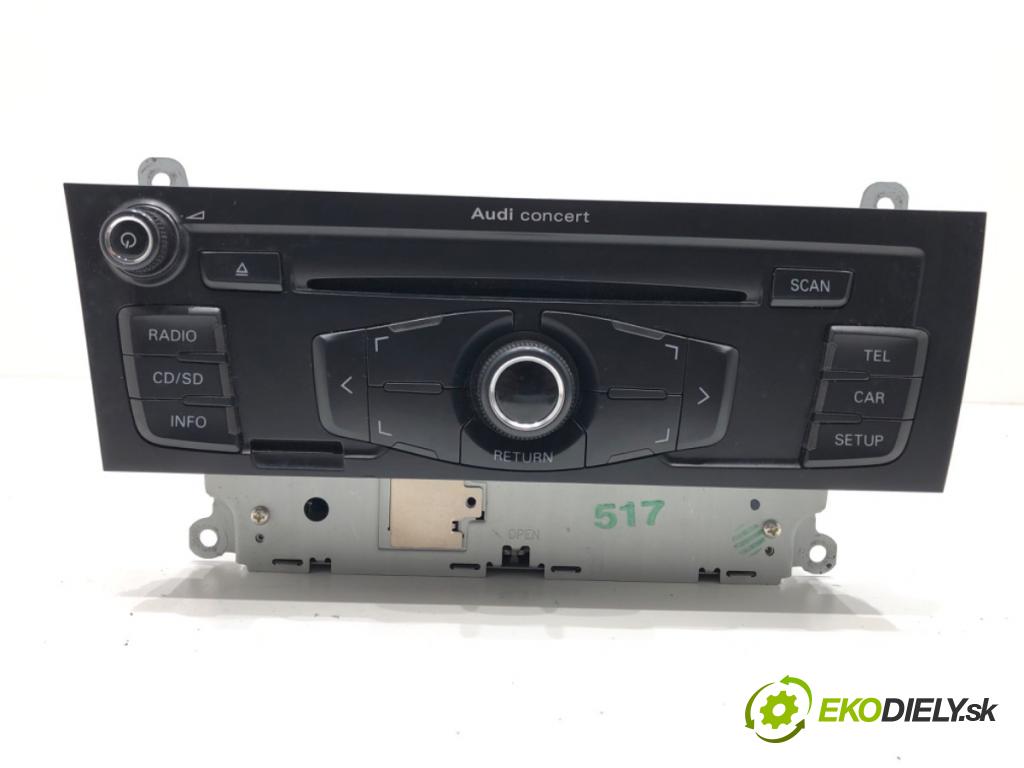 AUDI A4 B8 Avant (8K5) 2007 - 2015    1.8 TFSI 118 kW [160 KM] benzyna 2007 - 2012  RADIO 8T1035186B (Audio zariadenia)