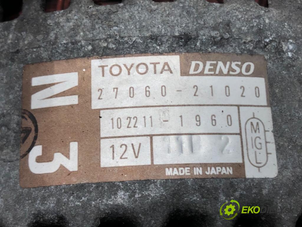TOYOTA YARIS VERSO (_P2_) 1999 - 2005    1.3 (NCP20_, NCP22_) 63 kW [86 KM] benzyna 1999 - 2002  Alternátor 27060-21020 (Alternátory)