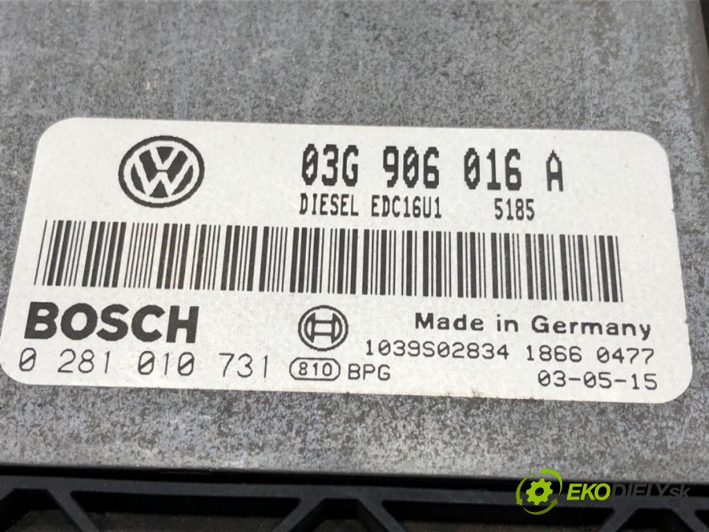 VW TOURAN (1T1, 1T2) 2003 - 2010    1.9 TDI 74 kW [100 KM] olej napędowy 2003 - 2004  riadiaca jednotka Motor 03G906016A (Riadiace jednotky)