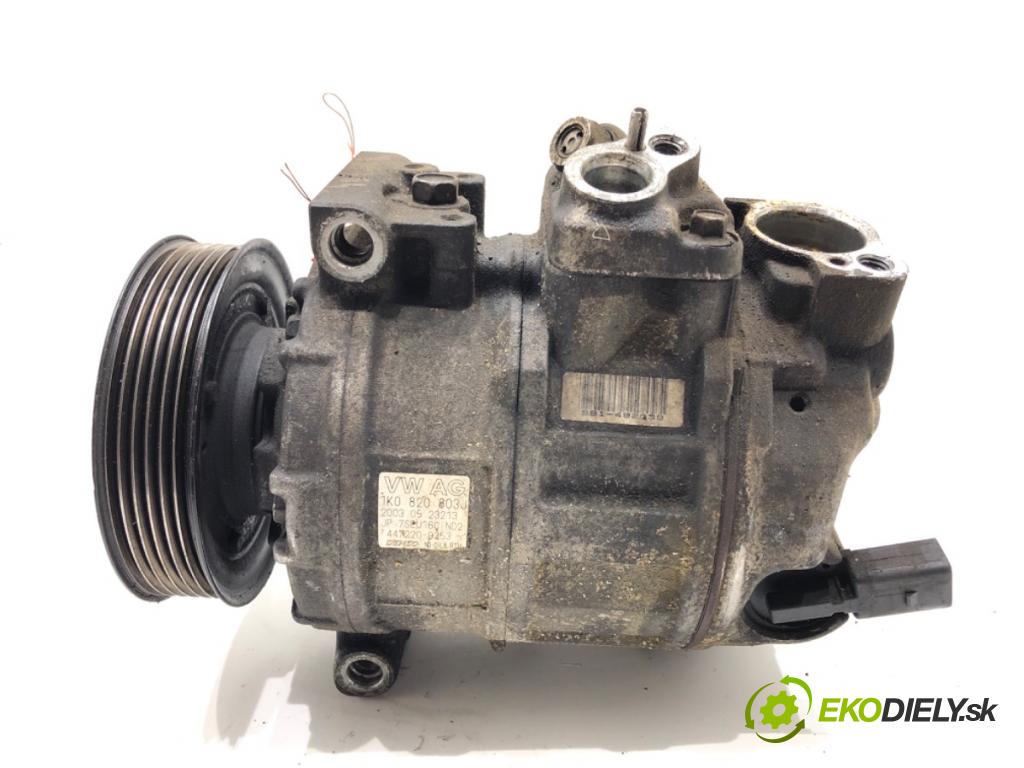 VW TOURAN (1T1, 1T2) 2003 - 2010    1.9 TDI 74 kW [100 KM] olej napędowy 2003 - 2004  kompresor klimatizace 1K0820803J (Kompresory)