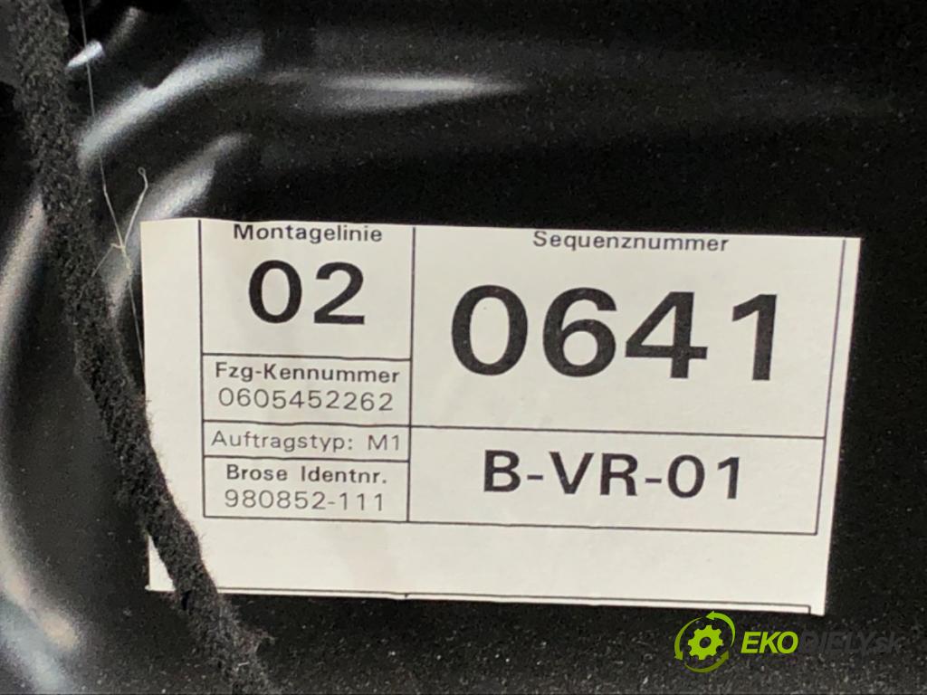 VW PASSAT B6 Variant (3C5) 2005 - 2011    1.9 TDI 77 kW [105 KM] olej napędowy 2005 - 2010  mechanismus okna pravý přední část
