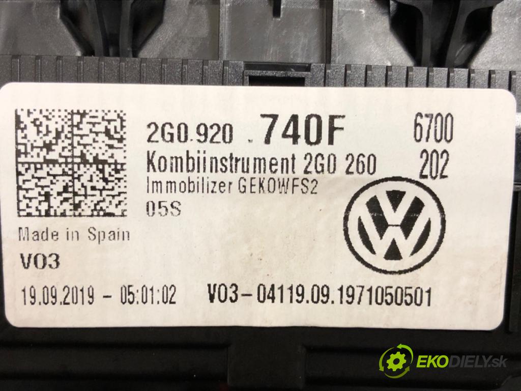 VW T-CROSS (C11) 2018 - 2022    1.0 TSi 85 kW [116 KM] benzyna 2018 - 2022  Prístrojovka 2G0920740F (Prístrojové dosky, displeje)