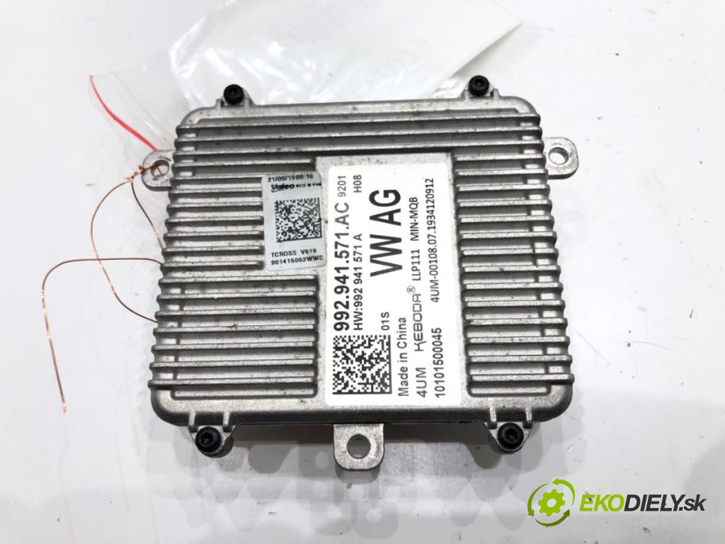 VW T-CROSS (C11) 2018 - 2022    1.0 TSi 85 kW [116 KM] benzyna 2018 - 2022  Menič XENON 992941571AC (Riadiace jednotky xenónu)