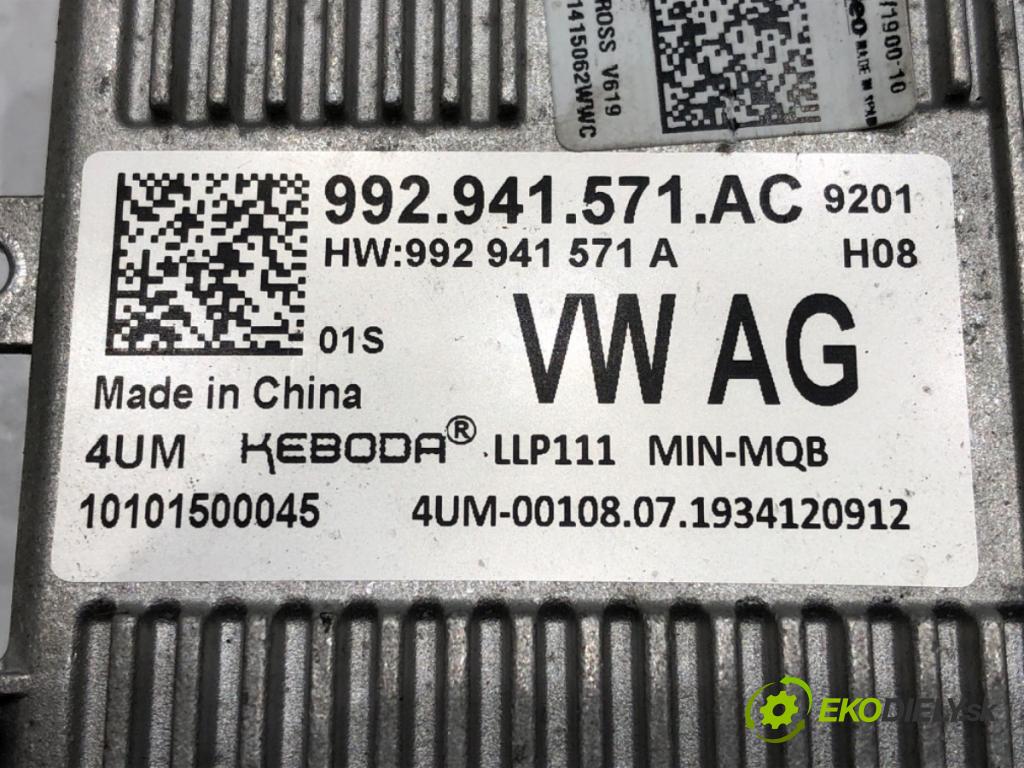 VW T-CROSS (C11) 2018 - 2022    1.0 TSi 85 kW [116 KM] benzyna 2018 - 2022  Menič XENON 992941571AC (Riadiace jednotky xenónu)