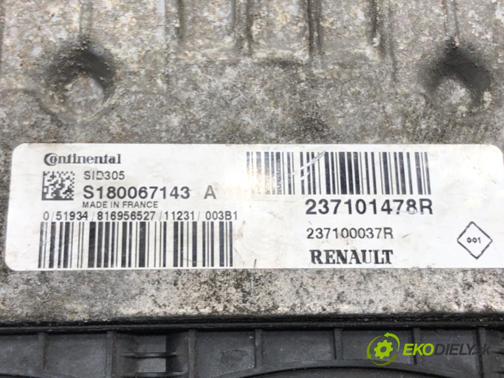 RENAULT MEGANE III Hatchback Van (BZ_) 2008 - 2015    1.5 dCi (BZ0D, BZ1G, BZ1F, BZ1M, BZ1W, BZ0R, BZ10) 81 kW [110 KM] olej napędowy 2009 - 2015  riadiaca jednotka Motor 237101478R (Riadiace jednotky)