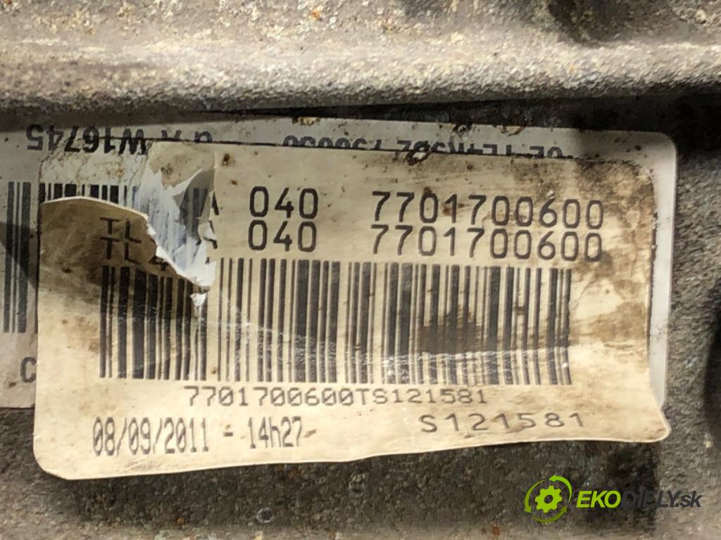 RENAULT MEGANE III Hatchback Van (BZ_) 2008 - 2015    1.5 dCi (BZ0D, BZ1G, BZ1F, BZ1M, BZ1W, BZ0R, BZ10) 81 kW [110 KM] olej napędowy 2009 - 2015  Prevodovka 7704700600 (Prevodovky)