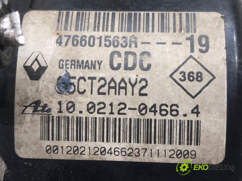 RENAULT MEGANE III Hatchback Van (BZ_) 2008 - 2015    1.5 dCi (BZ0D, BZ1G, BZ1F, BZ1M, BZ1W, BZ0R, BZ10) 81 kW [110 KM] olej napędowy 2009 - 2015  Pumpa ABS 476601563A (Pumpy ABS)