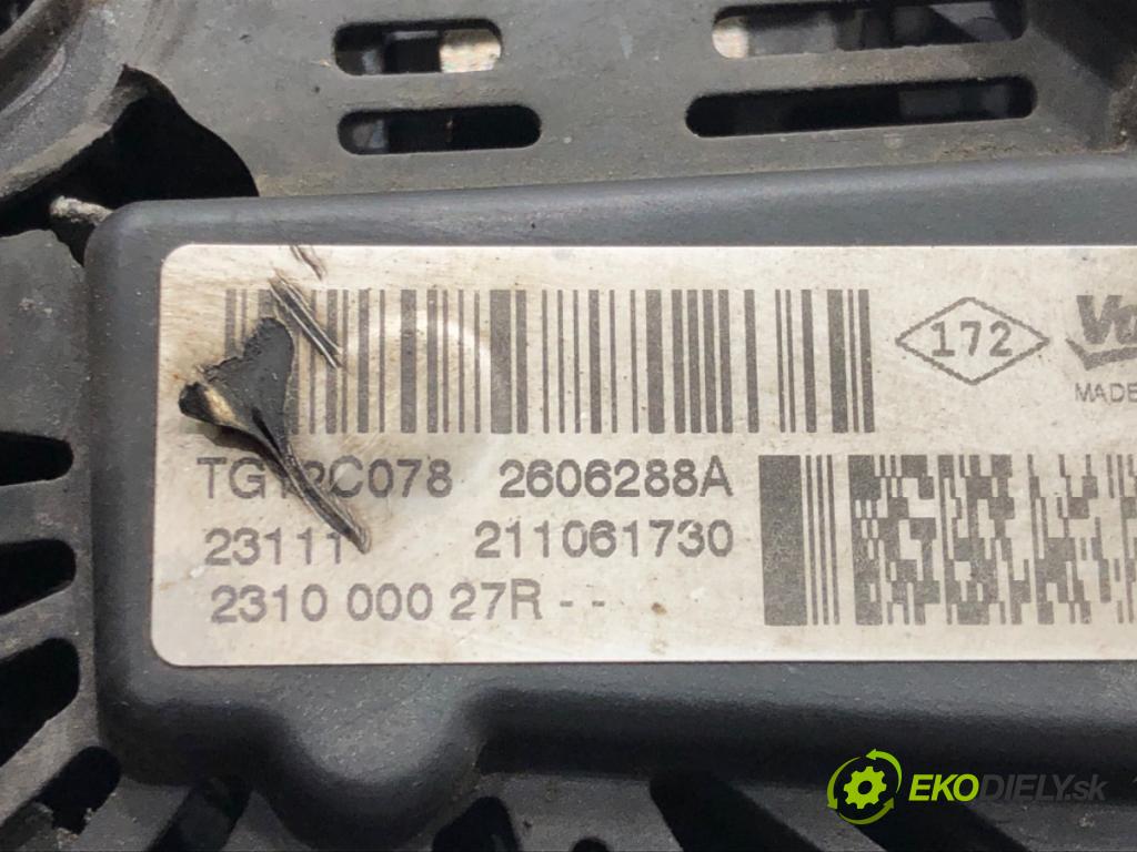 RENAULT MEGANE III Hatchback Van (BZ_) 2008 - 2015    1.5 dCi (BZ0D, BZ1G, BZ1F, BZ1M, BZ1W, BZ0R, BZ10) 81 kW [110 KM] olej napędowy 2009 - 2015  Alternátor 2606288A (Alternátory)