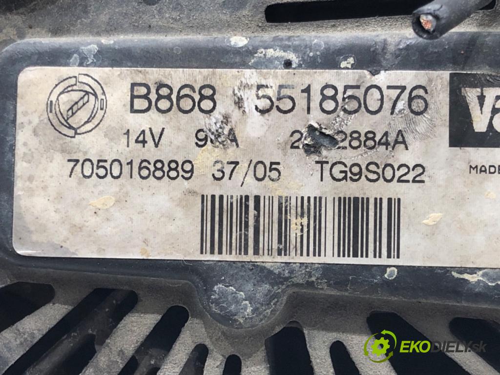 FIAT GRANDE PUNTO (199_) 2005 - 2022    1.3 D Multijet (199.AXD11, 199.AXD1A, 199.AXD1B,... 66 kW [90 KM] olej napędowy 2005 - 2010  Alternátor 55185076 (Alternátory)
