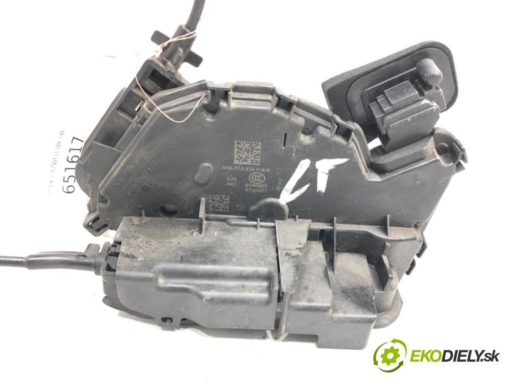 VW GOLF VII (5G1, BQ1, BE1, BE2) 2012 - 2022    1.6 TDI 85 kW [115 KM] olej napędowy 2016 - 2022  zámok dveře levý zadní část 5TA839015K