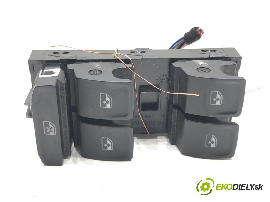 VW GOLF VII (5G1, BQ1, BE1, BE2) 2012 - 2022    1.6 TDI 85 kW [115 KM] olej napędowy 2016 - 2022  Prepínač okien 5G0959857D (Prepínače, spínače, tlačidlá a ovládače kúrenia)