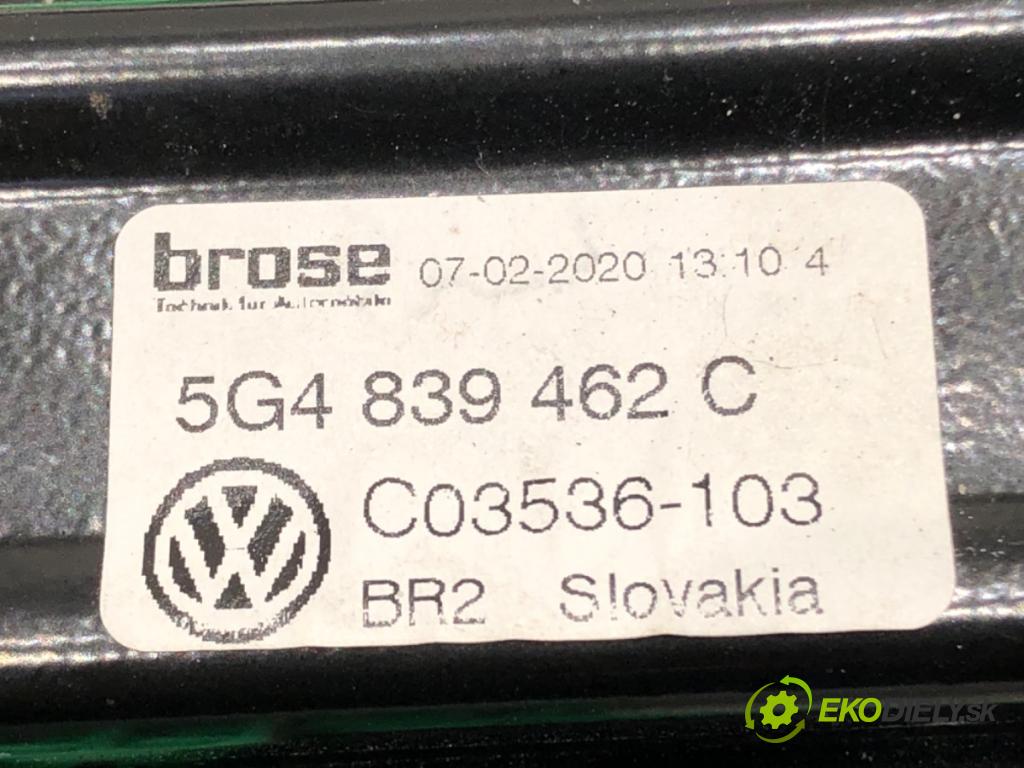 VW GOLF VII (5G1, BQ1, BE1, BE2) 2012 - 2022    1.6 TDI 85 kW [115 KM] olej napędowy 2016 - 2022  mechanismus okna pravý zadní část 5G4839462C
