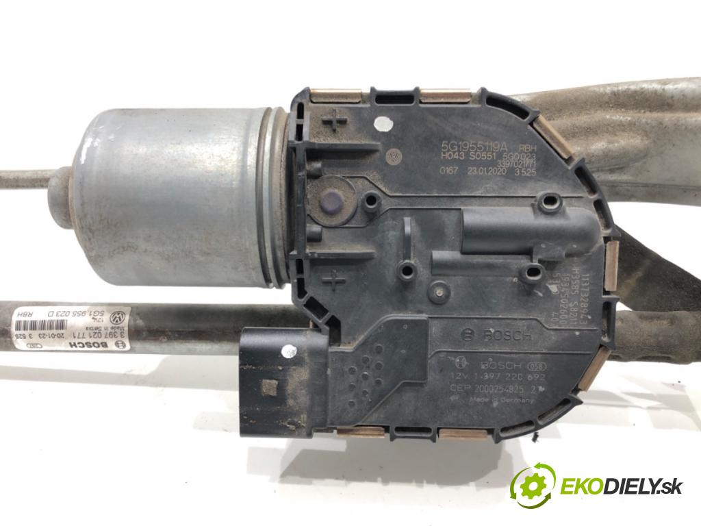 VW GOLF VII (5G1, BQ1, BE1, BE2) 2012 - 2022    1.6 TDI 85 kW [115 KM] olej napędowy 2016 - 2022  Mechanizmus stieračov predný 5G1955023D 3397021771 (Motorčeky stieračov predné)