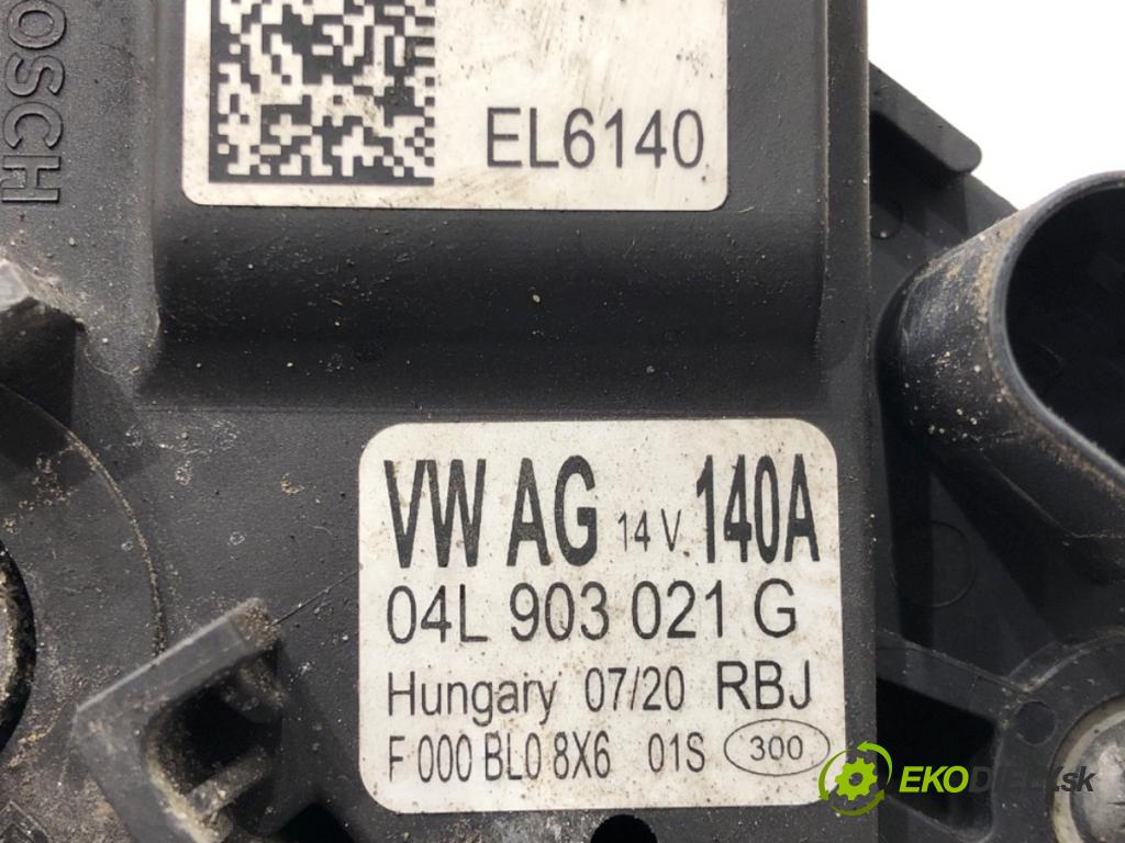 VW GOLF VII (5G1, BQ1, BE1, BE2) 2012 - 2022    1.6 TDI 85 kW [115 KM] olej napędowy 2016 - 2022  Alternátor 04L903021G (Alternátory)