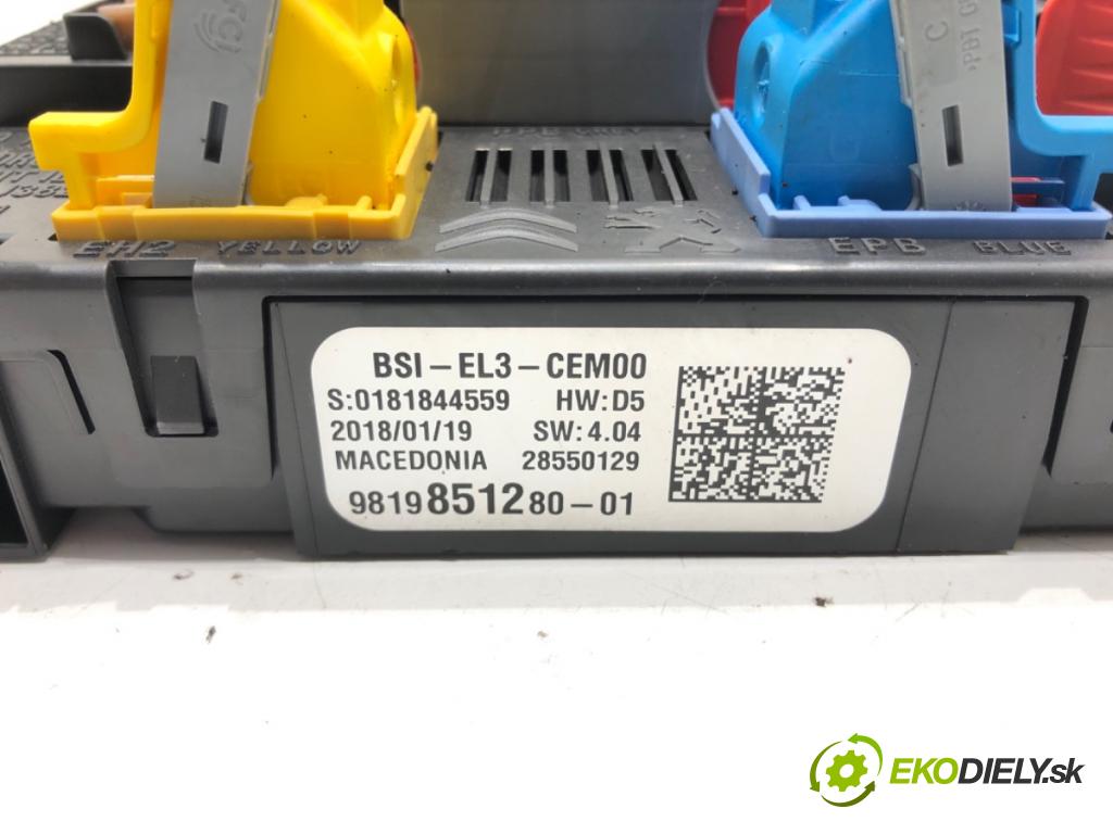 CITROEN C4 CACTUS 2014 - 2022    1.2 THP 110 81 kW [110 KM] benzyna 2014 - 2022  Modul BSI 9819851280 (Poistkové skrinky)