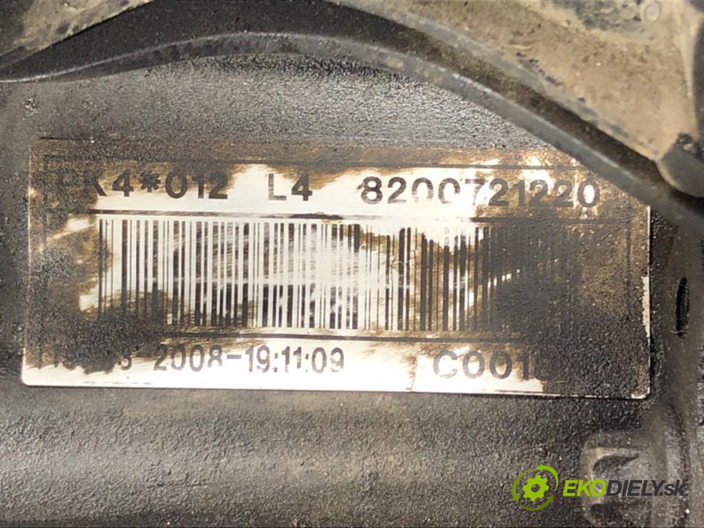 RENAULT LAGUNA III Grandtour (KT0/1) 2007 - 2015    2.0 dCi GT (KT11, KT1E, KT1N) 131 kW [178 KM] olej napędowy 2008 - 2015  Prevodovka PK4M9R (Prevodovky)