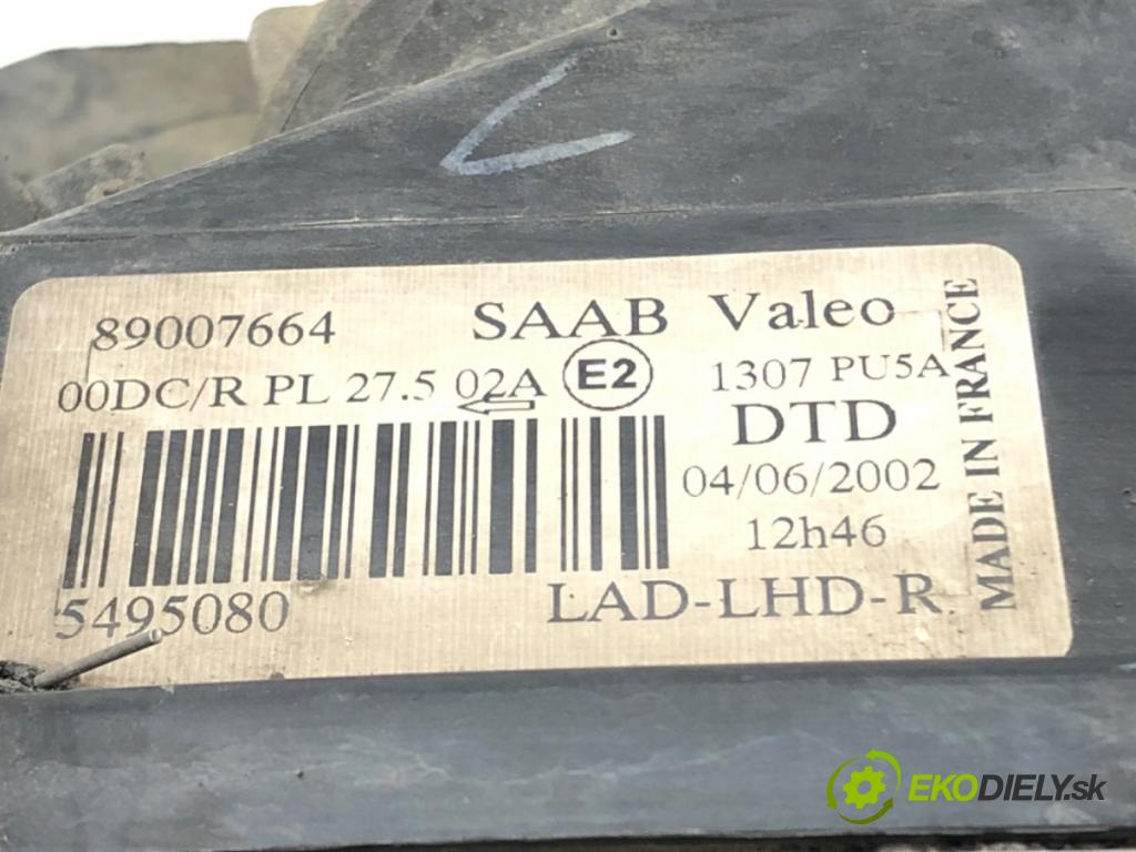 SAAB 9-5 (YS3E) 1997 - 2009    2.0 t 110 kW [150 KM] benzyna 1997 - 2009  Svetlomet pravy predný XENON 5495080