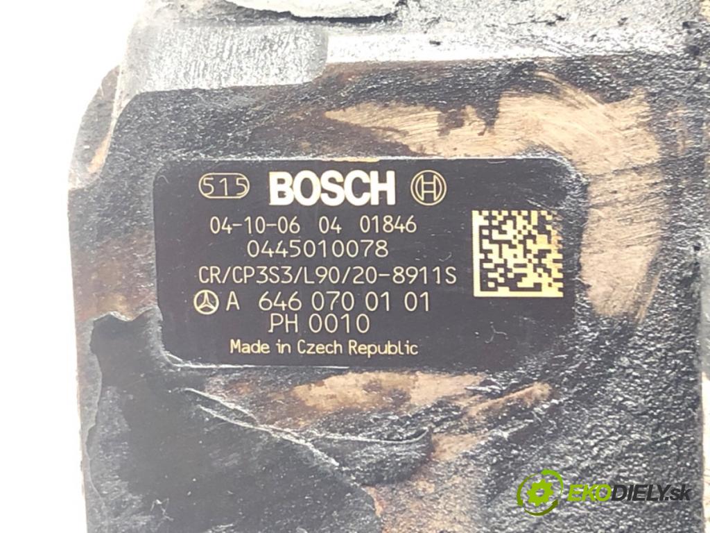 MERCEDES-BENZ VITO Autobus (W639) 2003 - 2022    111 CDI (639.701, 639.703, 639.705) 80 kW [109 KM] olej napędowy 2003 - 2022  Pumpa vstrekovacia 0445010078 A6460700101 (Vstrekovacie čerpadlá)