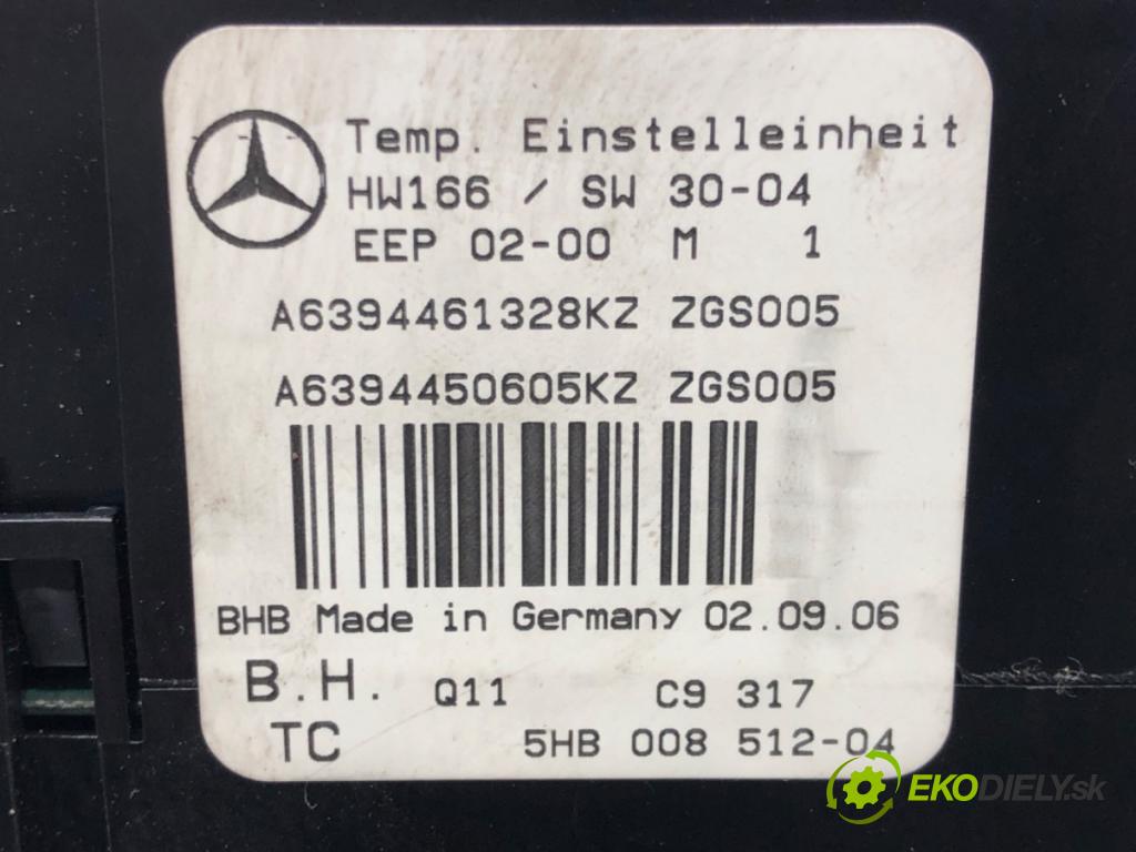 MERCEDES-BENZ VITO Autobus (W639) 2003 - 2022    111 CDI (639.701, 639.703, 639.705) 80 kW [109 KM] olej napędowy 2003 - 2022  Panel ovládania kúrenia A6394461328KZ (Prepínače, spínače, tlačidlá a ovládače kúrenia)