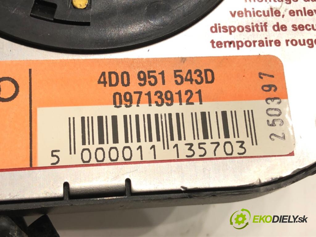 AUDI A4 B5 (8D2) 1994 - 2001    1.8 92 kW [125 KM] benzyna 1994 - 2000  Krúžok, slimák airbag 4D0951543D (Airbagy)
