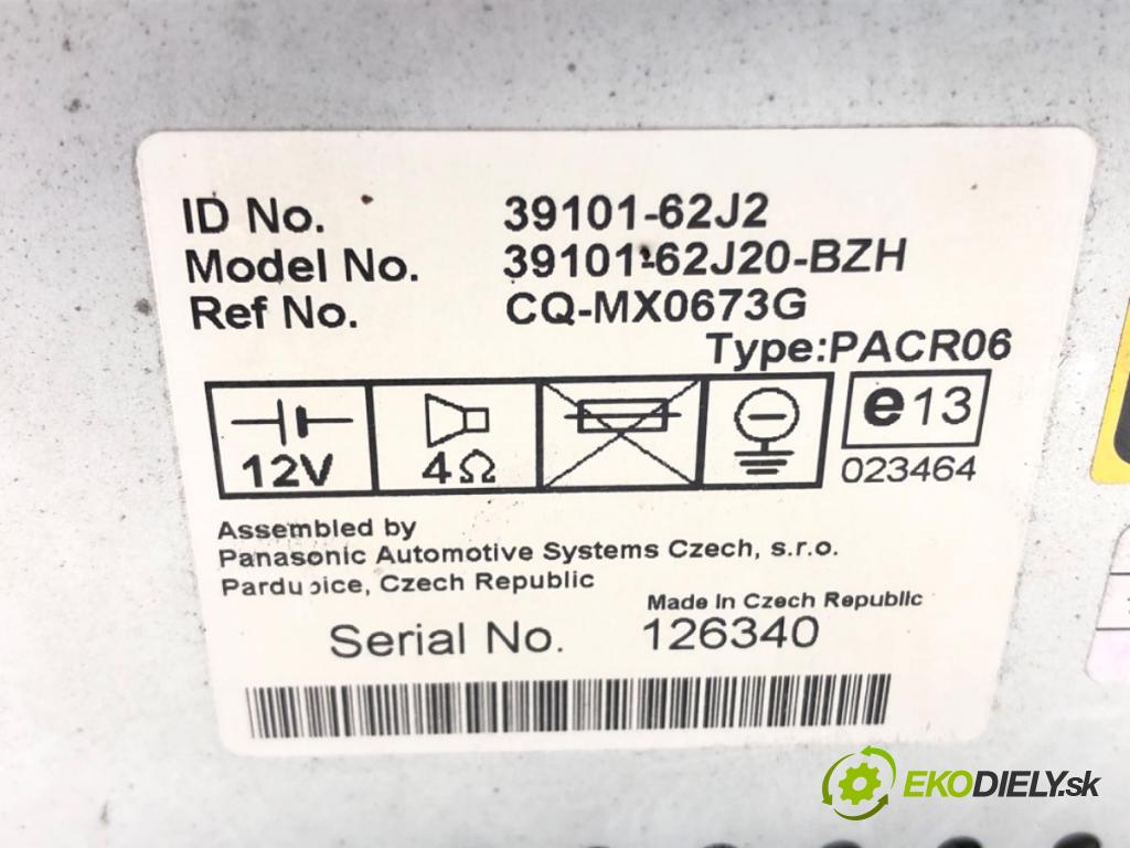 SUZUKI SWIFT III (MZ, EZ) 2005 - 2022    1.3 (RS 413) 67 kW [91 KM] benzyna 2005 - 2015  RADIO 39101-62J2 (Audio zariadenia)