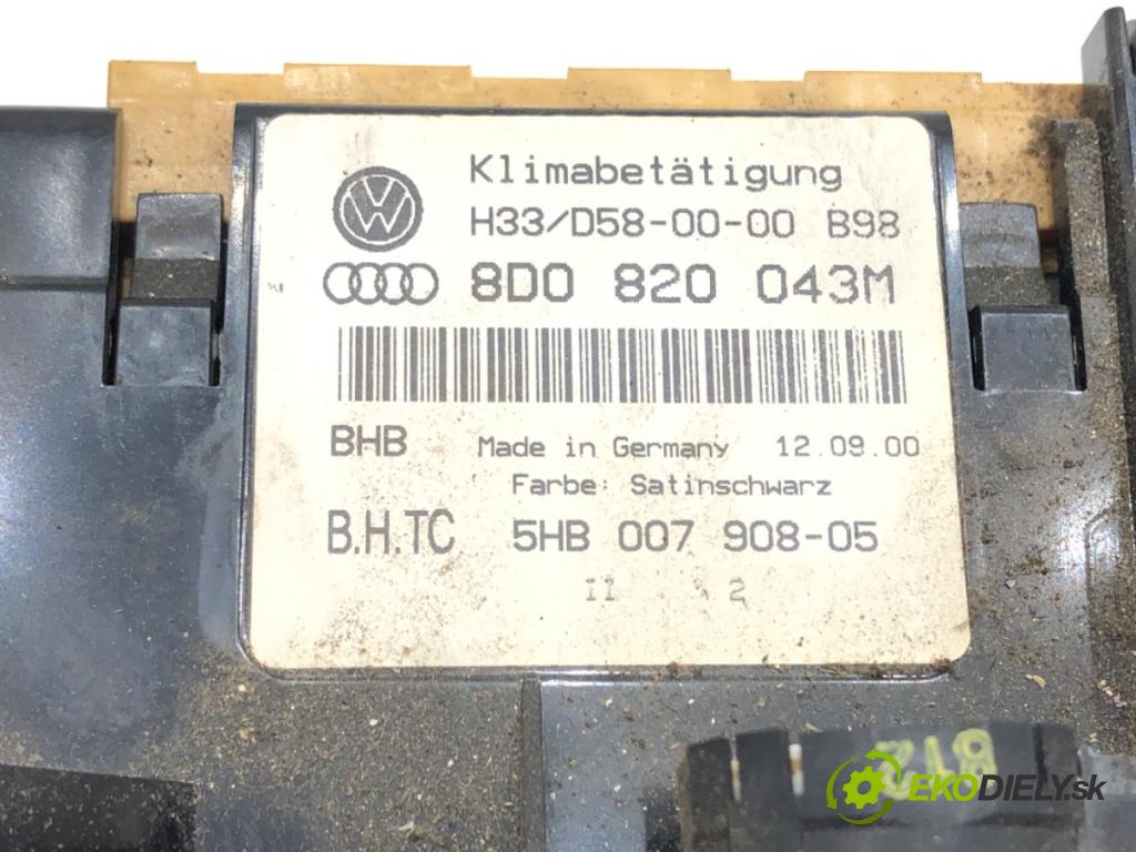 AUDI A4 B5 (8D2) 1994 - 2001    1.8 92 kW [125 KM] benzyna 1994 - 2000  Panel ovládania kúrenia 8D0820043M (Prepínače, spínače, tlačidlá a ovládače kúrenia)
