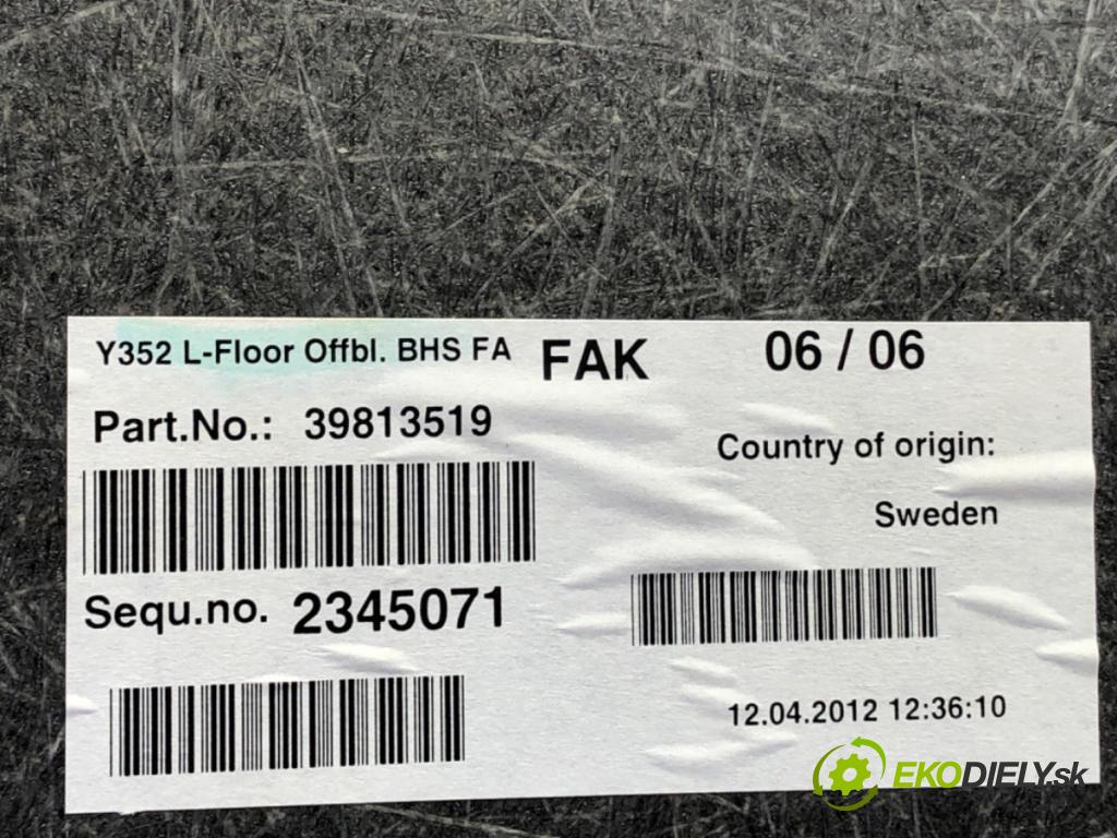 VOLVO V60 I (155, 157) 2010 - 2018    D3 / D4 120 kW [163 KM] olej napędowy 2010 - 2014  KRYTINA: podlaha kufra 39813519 (Ostatné)