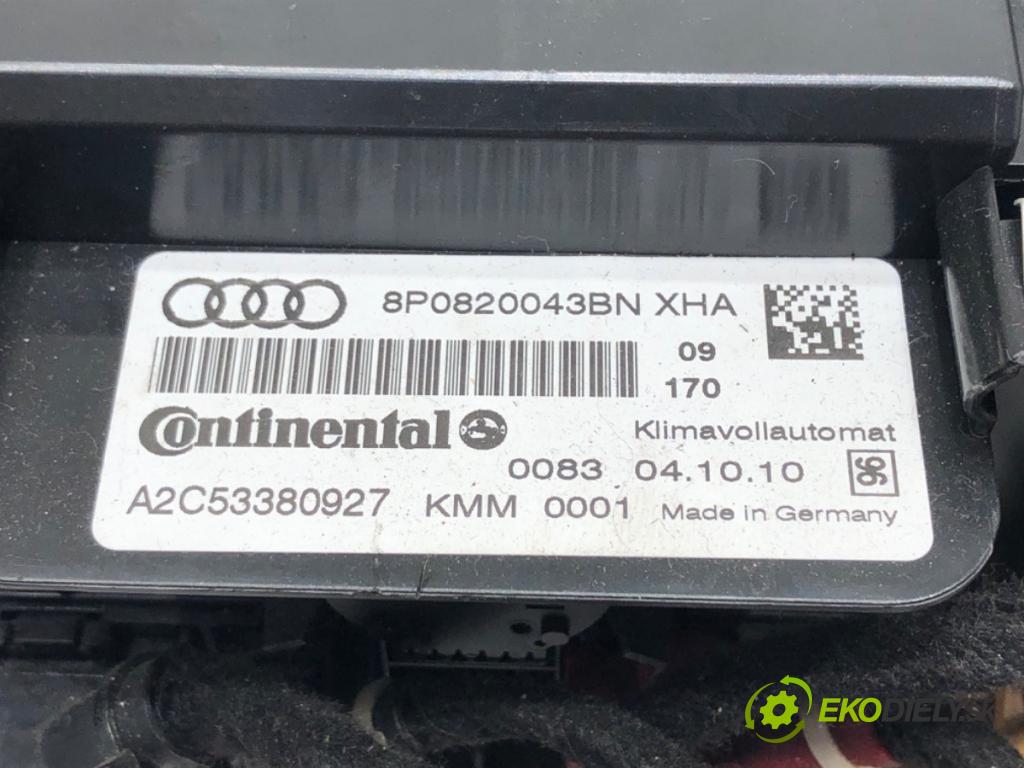 AUDI A3 (8P1) 2003 - 2013    1.8 TFSI 118 kW [160 KM] benzyna 2006 - 2012  Panel ovládania kúrenia 8P0820043BN (Prepínače, spínače, tlačidlá a ovládače kúrenia)