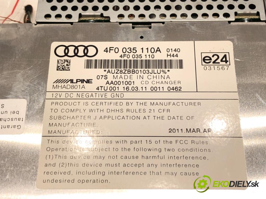 AUDI A6 C6 Avant (4F5) 2004 - 2011    2.0 TDI 100 kW [136 KM] olej napędowy 2005 - 2011  Menič CD 4F0035110A (CD meniče)