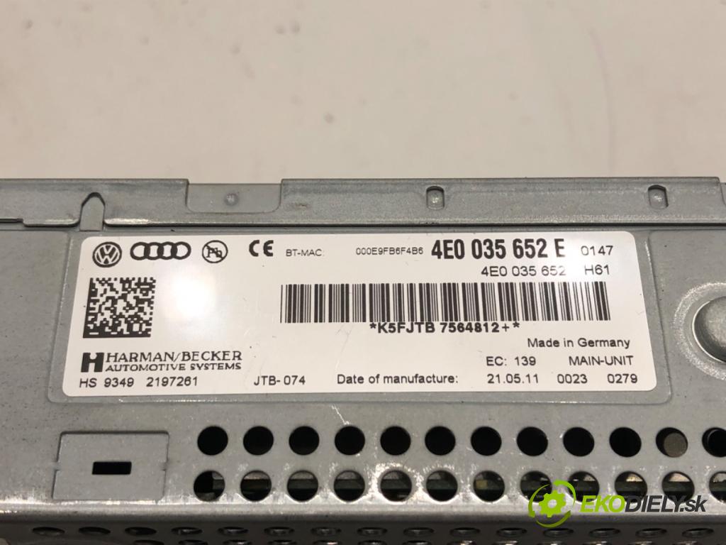 AUDI A6 C6 Avant (4F5) 2004 - 2011    2.0 TDI 100 kW [136 KM] olej napędowy 2005 - 2011  čítač navigácie 4E0035652E (Ostatné)