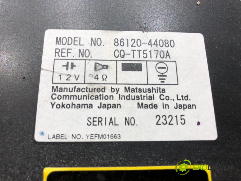 TOYOTA AVENSIS VERSO (_M2_) 2001 - 2011    2.0 D (CLM20_) 85 kW [116 KM] olej napędowy 2001 - 2005  RADIO 86120-44080 (Audio zariadenia)