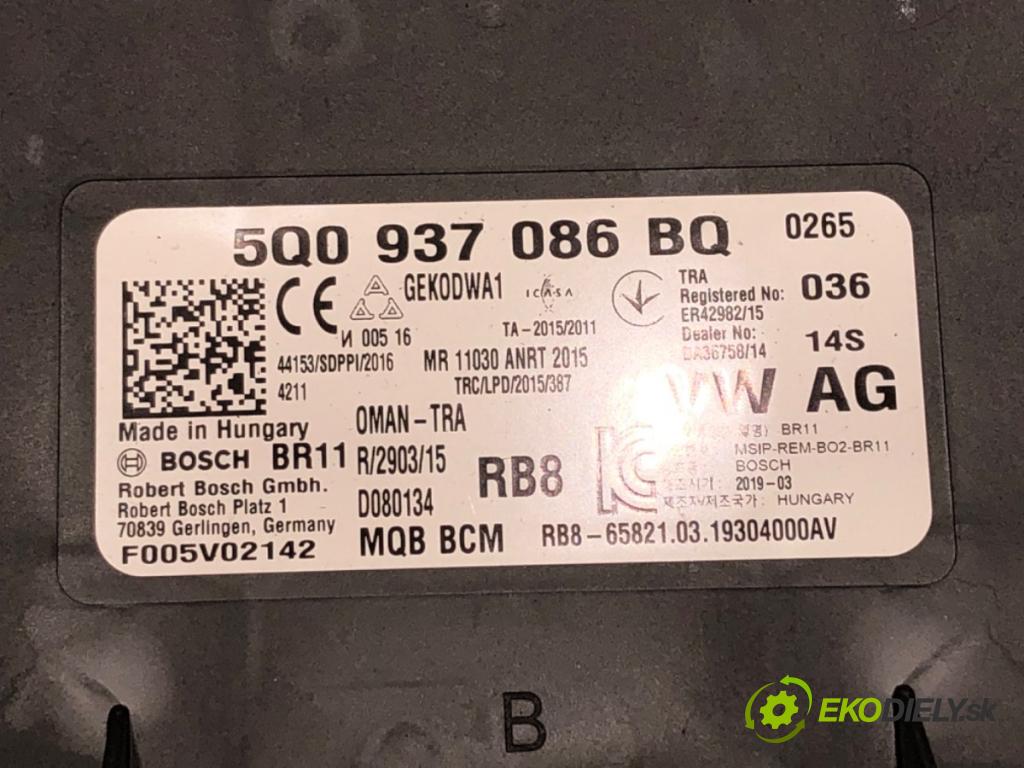 VW GOLF VII Variant (BA5, BV5) 2013 - 2022    1.5 TSI 110 kW [150 KM] benzyna 2017 - 2022  Modul komfortu 5Q0937086BQ (Moduly komfortu)