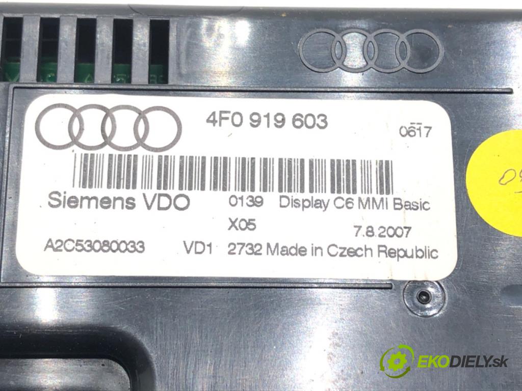 AUDI A6 C6 Avant (4F5) 2004 - 2011    2.0 TDI 103 kW [140 KM] olej napędowy 2005 - 2008  Dislpej 4F0919603 (Prístrojové dosky, displeje)
