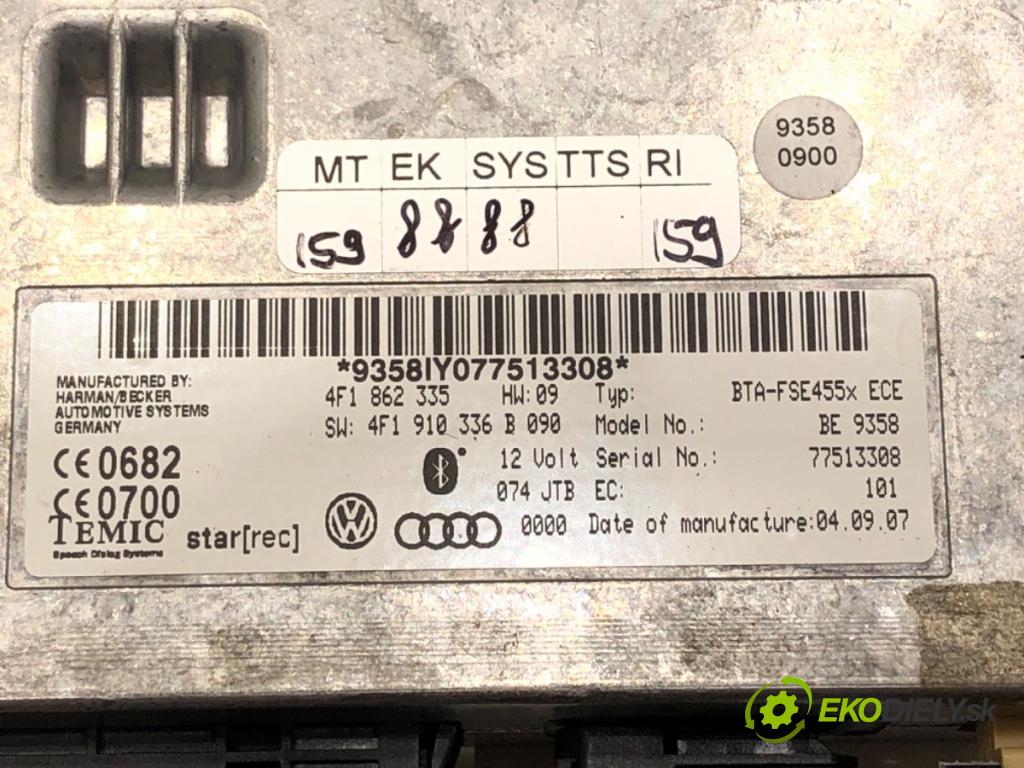 AUDI A6 C6 Avant (4F5) 2004 - 2011    2.0 TDI 103 kW [140 KM] olej napędowy 2005 - 2008  Modul BLUETOOTH 4F1862335 (Ostatné)